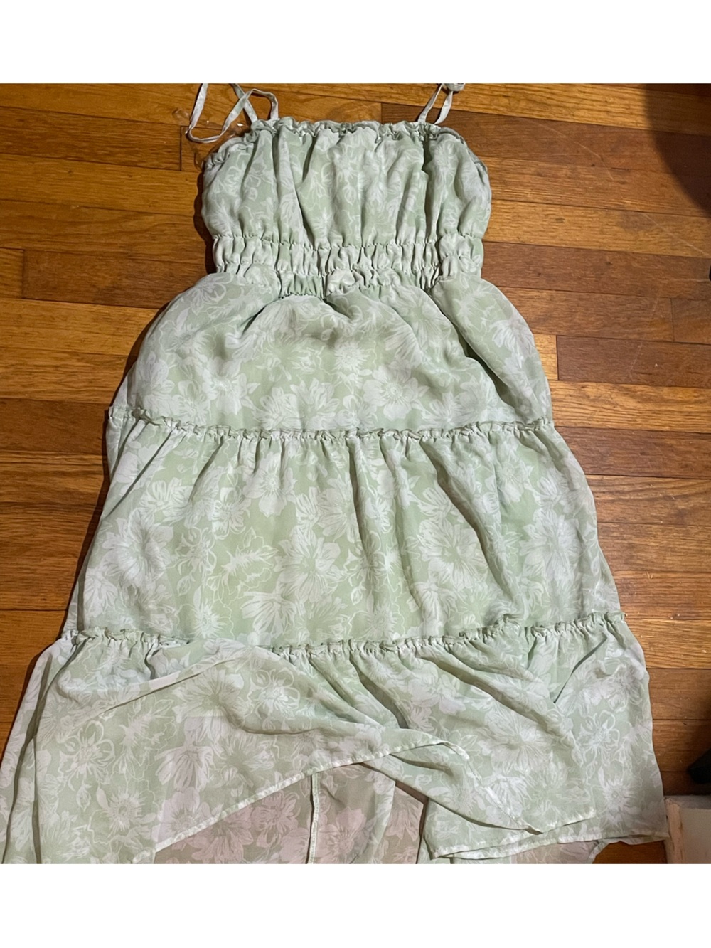 Green Floral Tiered Sundress